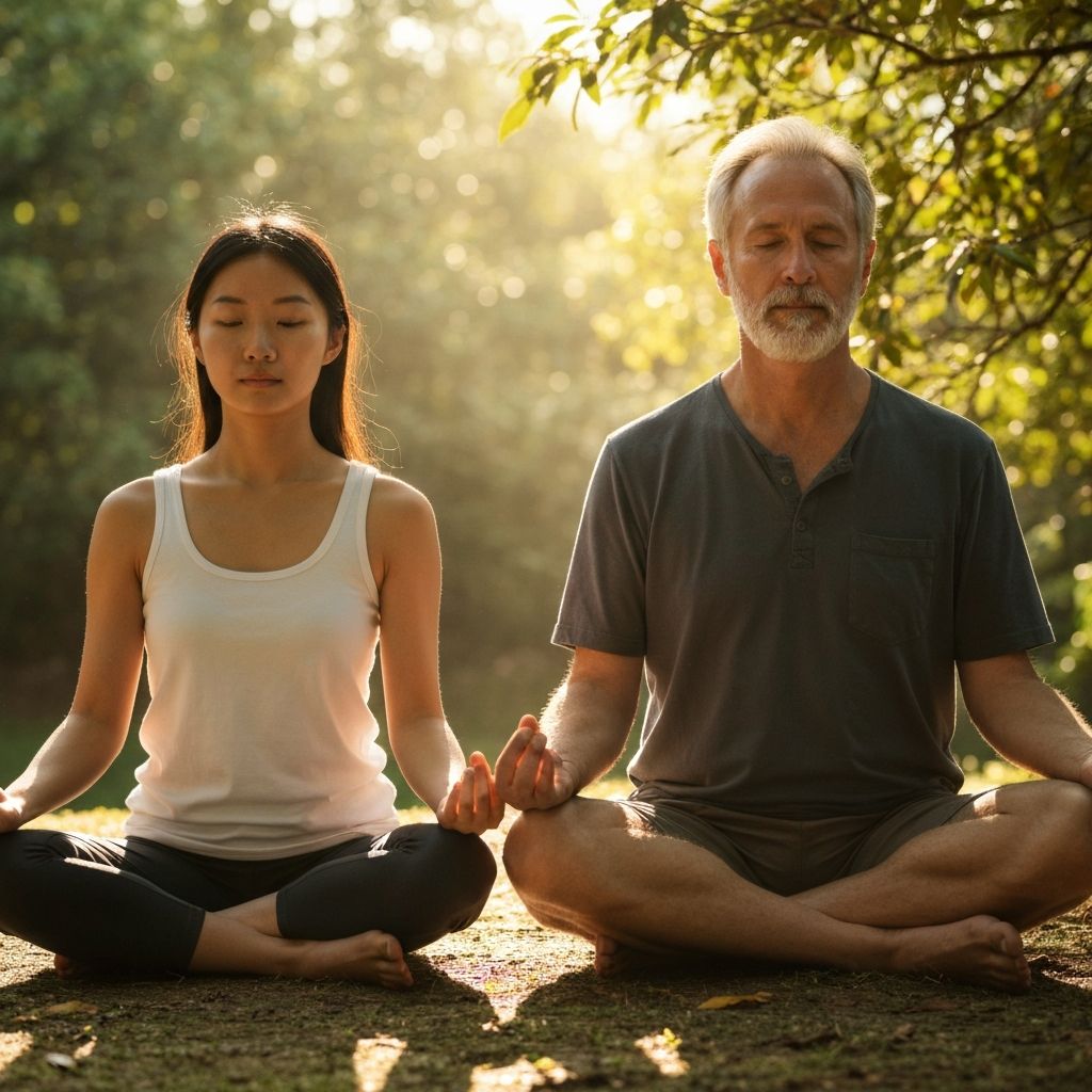 Osoba u stanju meditacije u prirodi - reprezentacija svesnog pristupa zdravlju